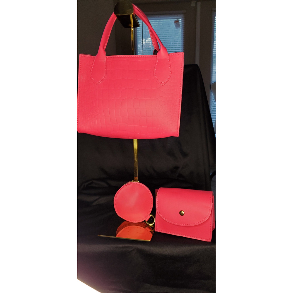 Pretty n Pink Shoulder Bag with a mini bag and Coin Purse
